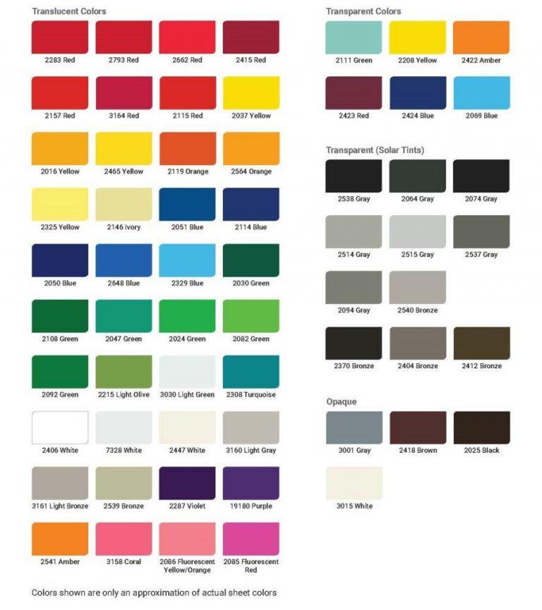 Acrylic Stock Colors - Wholesale Sign Manufacturer